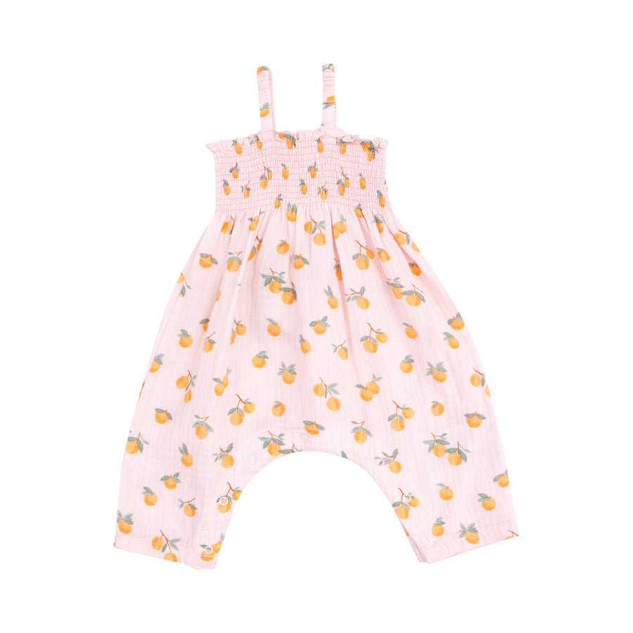 Smocked Romper - Sweet Clementines by Angel Dear