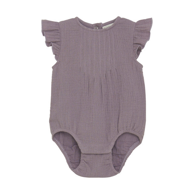 Infant Girl Romper SS Woven- Elderberry by Fixoni