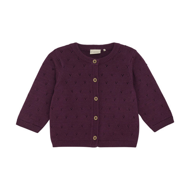 Knit Cardigan in Grape Wine by Fixoni