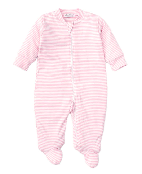 Simple Stripes Pink Zip Footie by Kissy Kissy