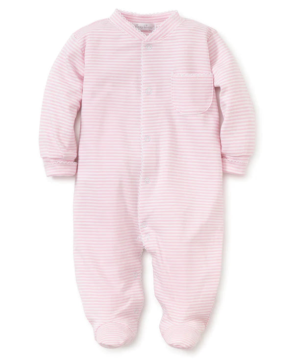 Simple Stripes Pink Footie Snap - Preemie by Kissy Kissy