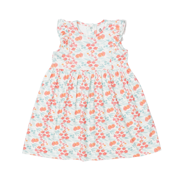 Infant/Kid Girl Cotton-modal Dress in Multi Floral by Coccoli
