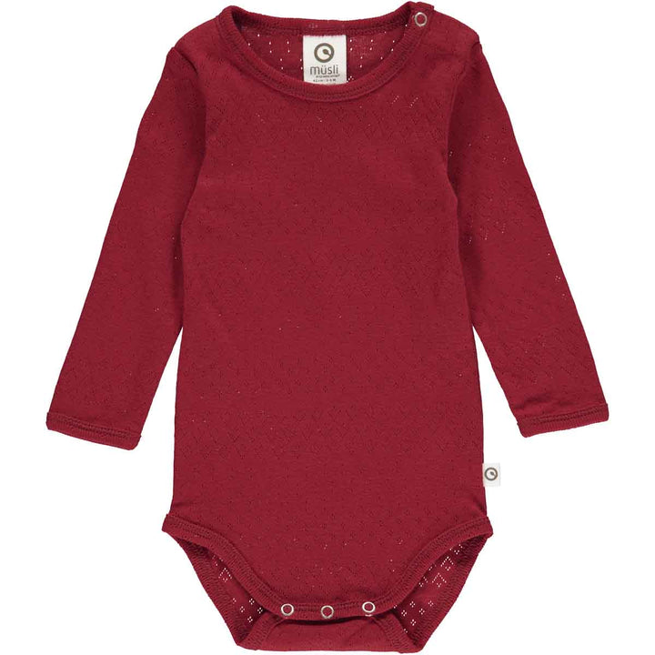 Pointelle Body in Berry Red by Müsli