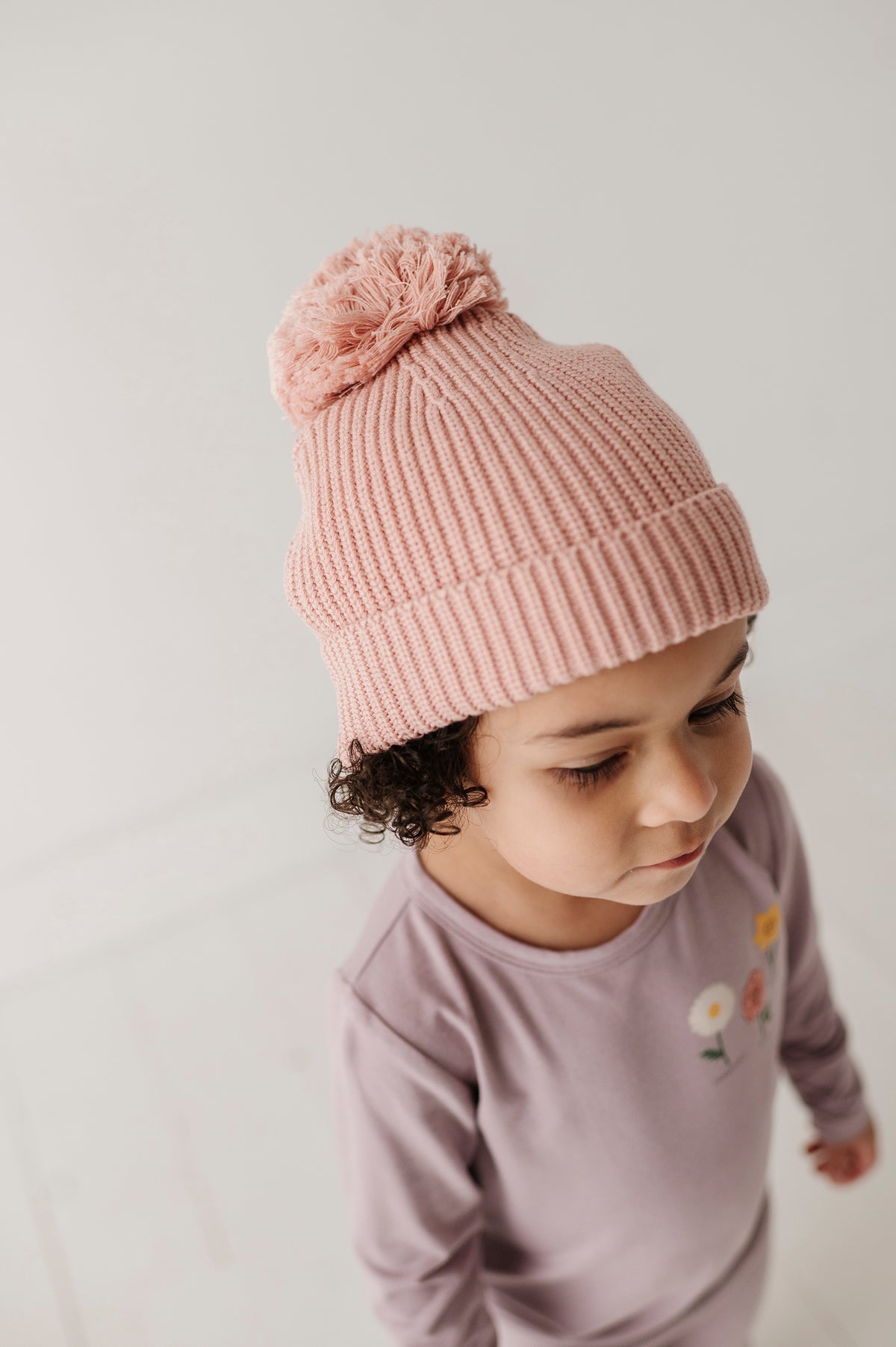 Knit Pom Hat- Misty Rose by babysprouts