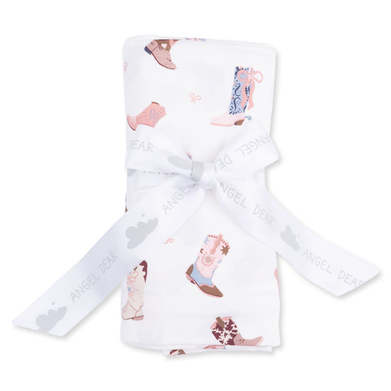 Swaddle Blanket- Buckarette Boots by Angel Dear
