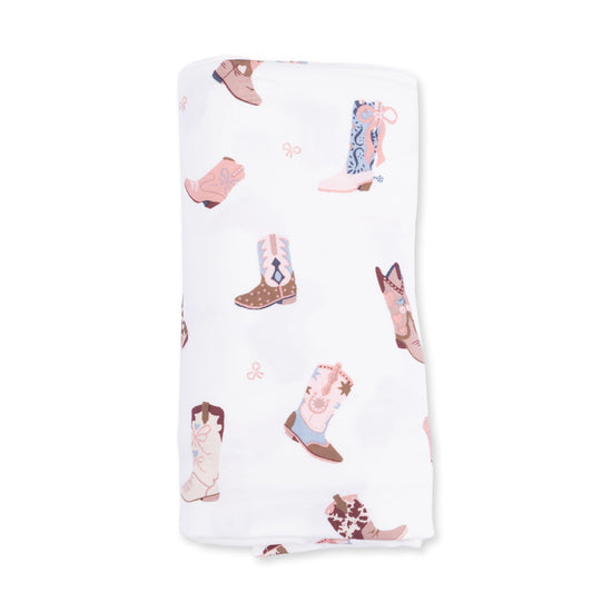 Swaddle Blanket- Buckarette Boots by Angel Dear
