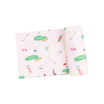 Swaddle Blanket - Golf Things Pink by Angel Dear