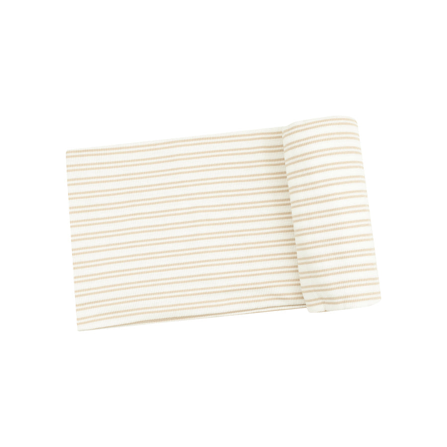 Swaddle Blanket - Stripe Oxford Tan by Angel Dear