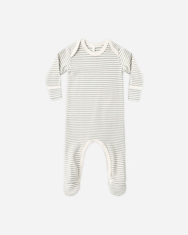 Baby Footie || Laurel Microstripe by Quincy Mae