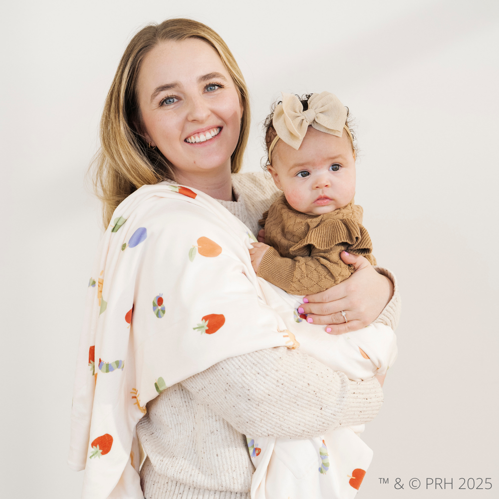 Receiving Minky Stretch Blanket- The Very Hungry Caterpillar by Saranoni