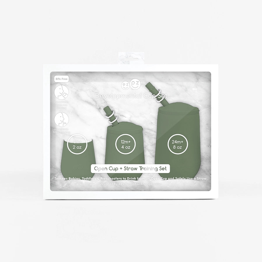 Developmental Cup Set in Olive by ezpz