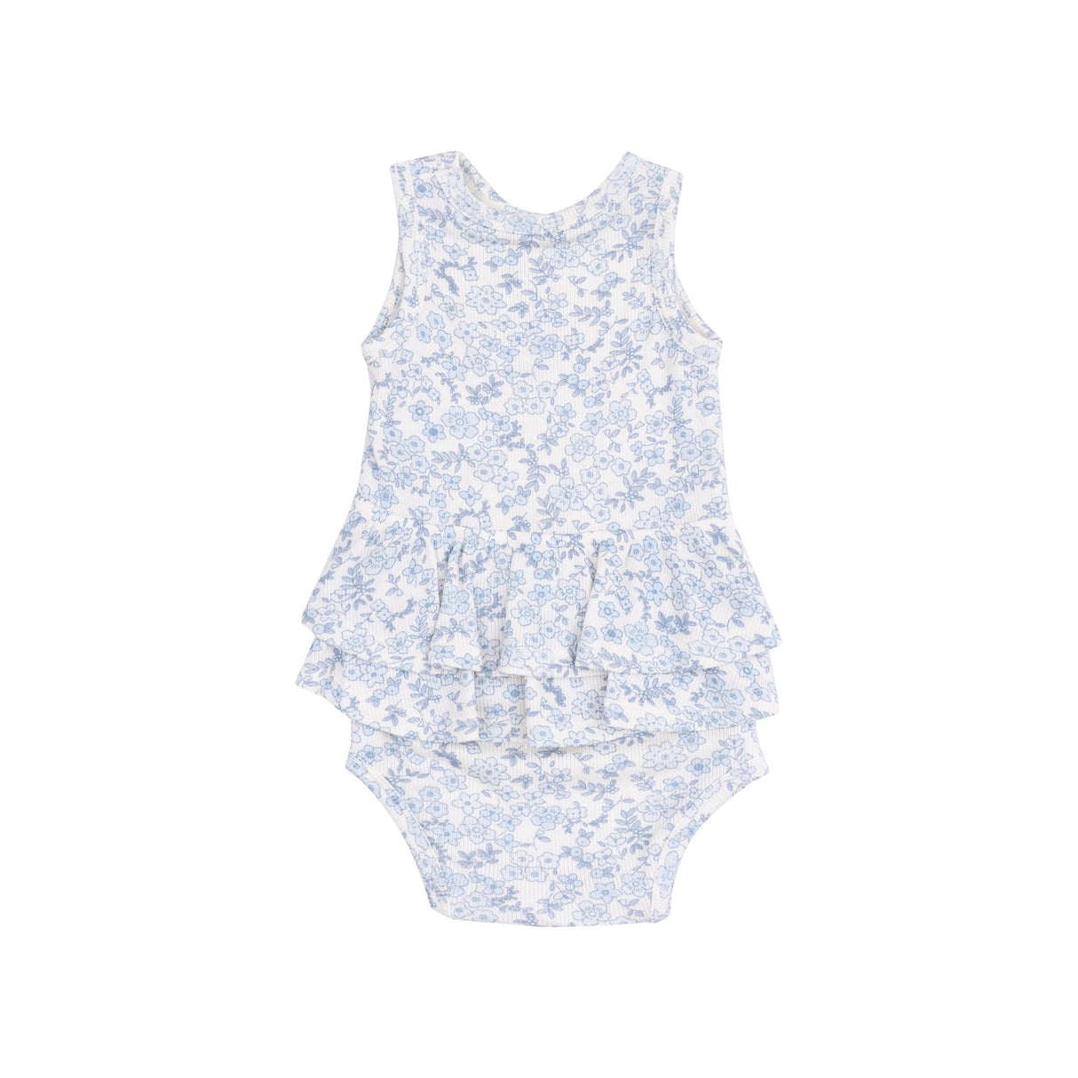 Ruffle Tank Bubble - Blue Calico Floral by Angel Dear