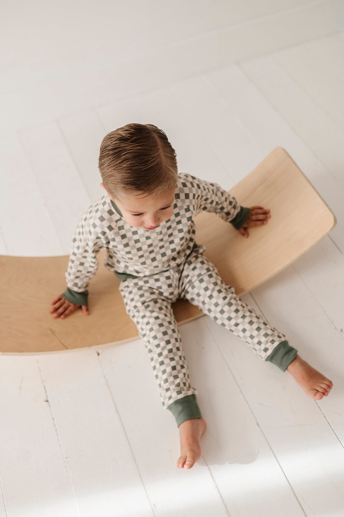 Fleece Sweatpants- Fern Checkered by babysprouts