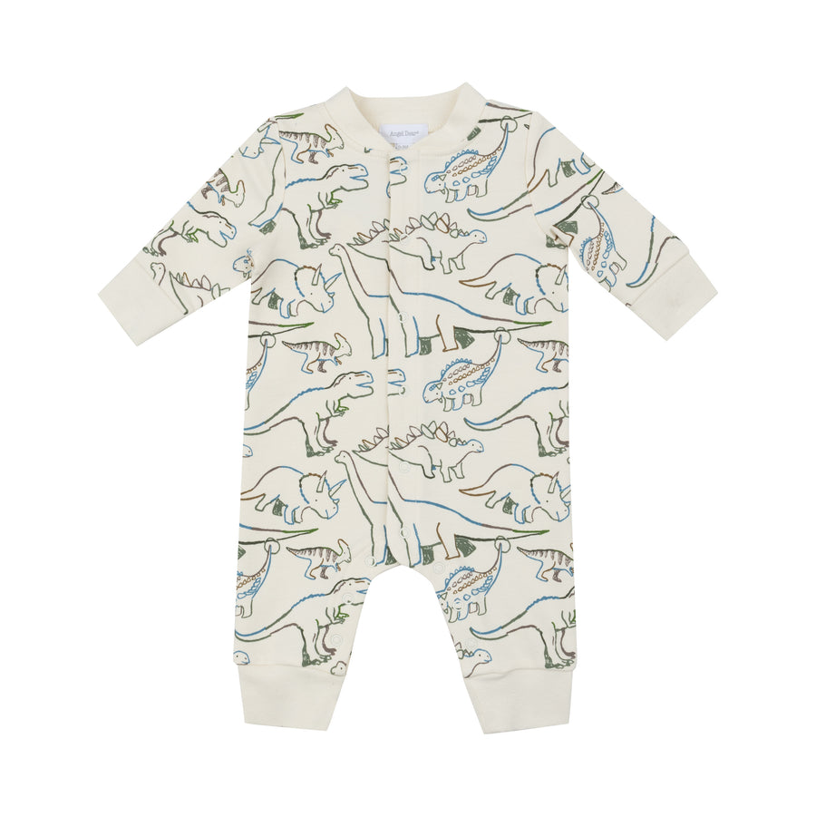 Baseball Collar Romper- Artsy Dinos by Angel Dear