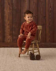 Velour Relaxed Sweatpant || Redwood by Quincy Mae