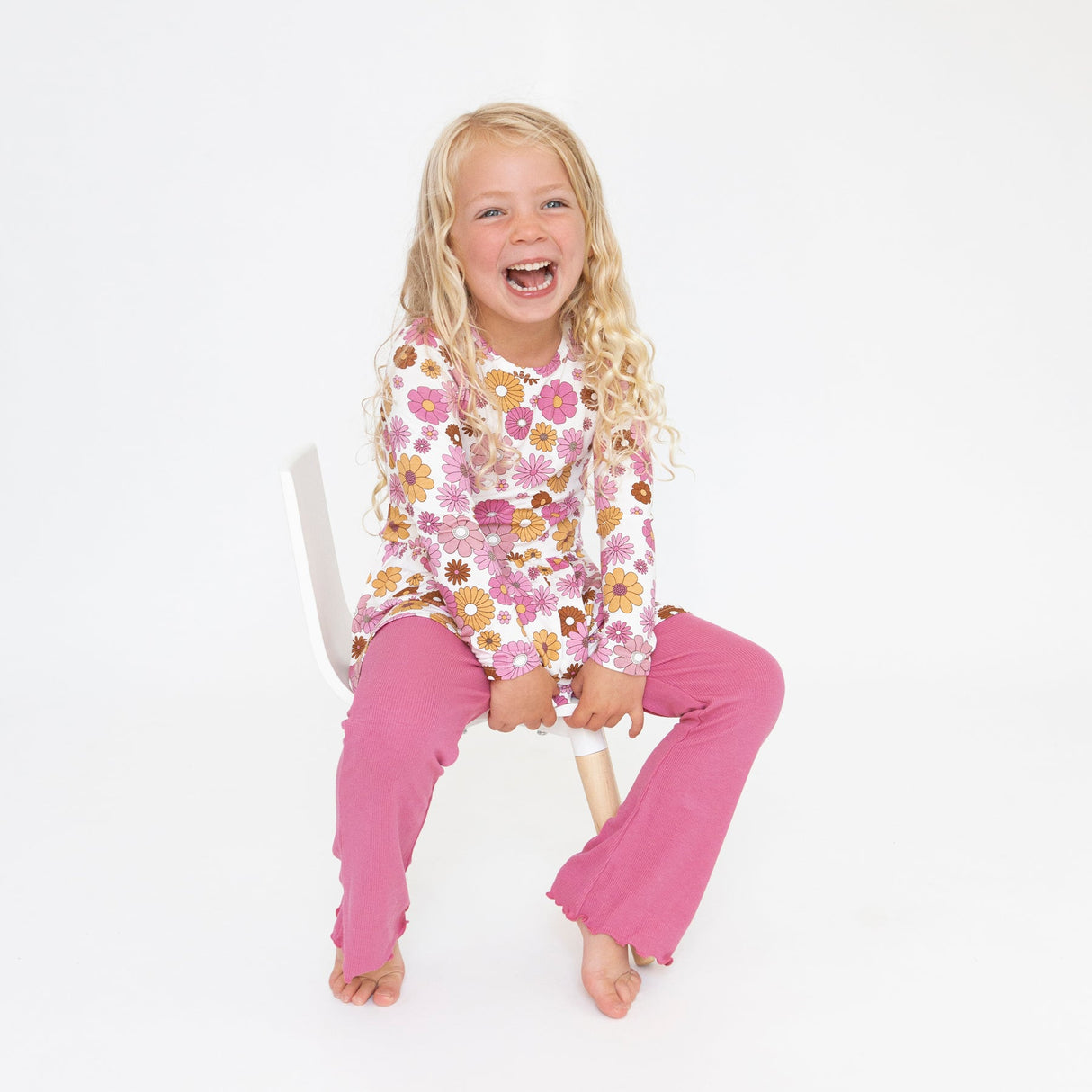 Peplum Top and Flare Pant - Retro Floral by Angel Dear