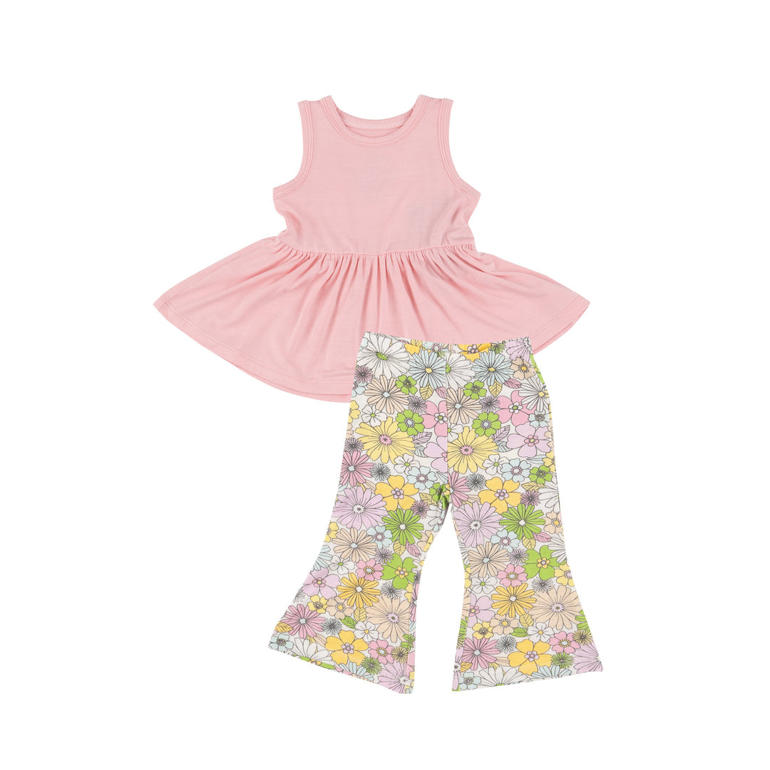 Peplum Tank Top & Baby Bells - Mixed Retro Floral by Angel Dear