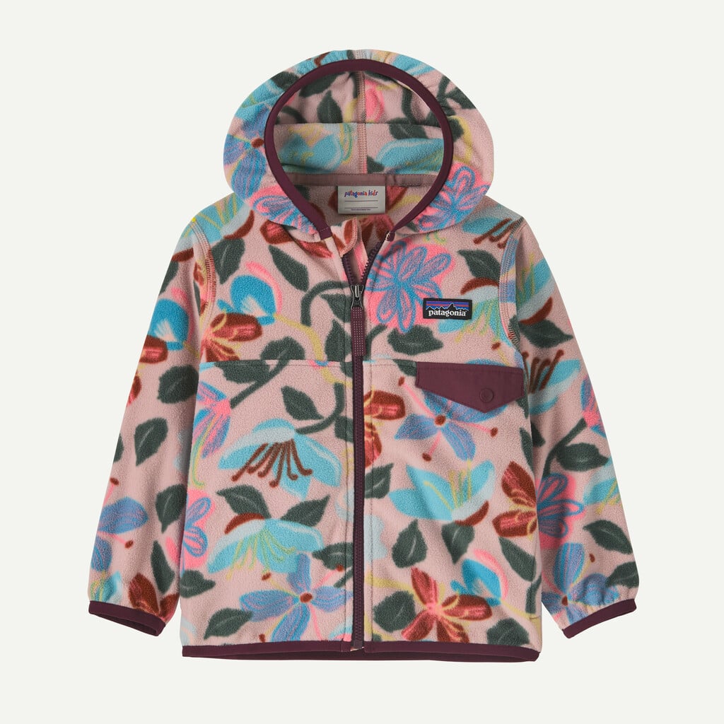 Baby Micro D® Snap-T® Fleece Jacket- Hopes and Blooms: Fuzzy Mauve by Patagonia