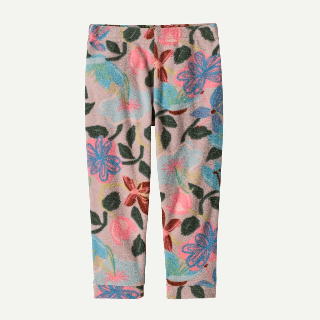 Baby Micro D® Fleece Bottoms- Hopes and Blooms: Fuzzy Mauve by Patagonia