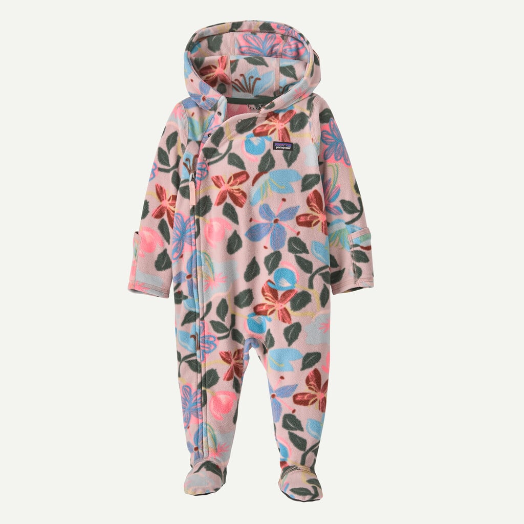 Infant Micro D® Fleece Bunting- Hopes and Blooms: Fuzzy Mauve by Patagonia