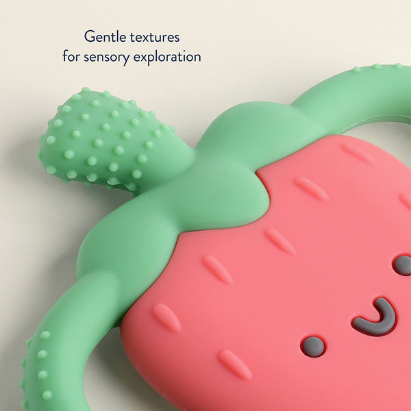 Chew Crew™ Silicone Handle Teether - Strawberry by Itzy Ritzy