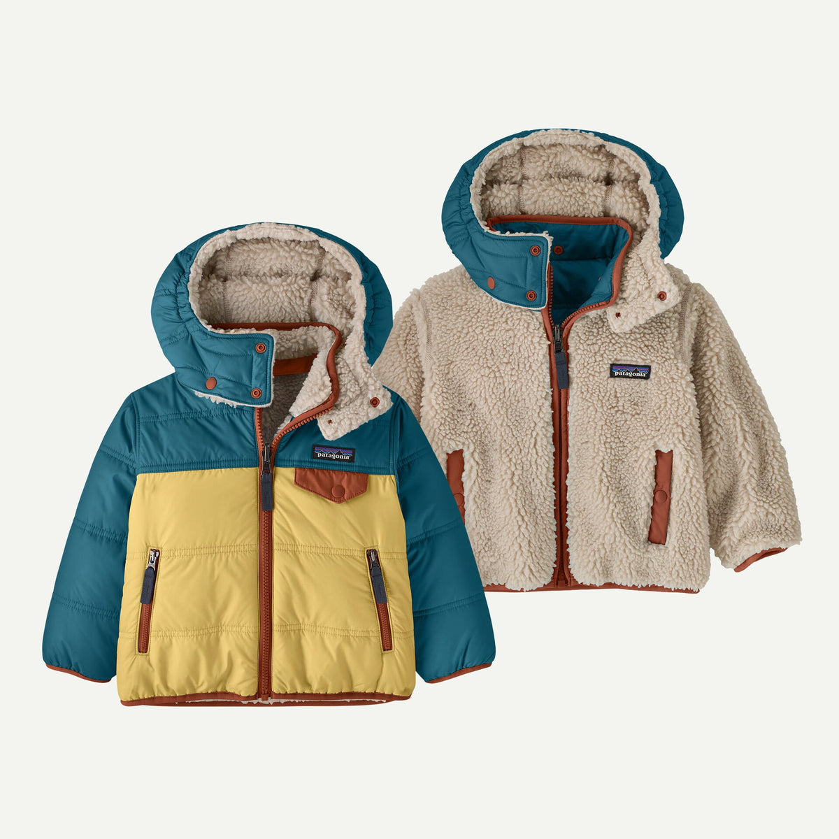 Baby Reversible Tribbles Hoody- Limestone Yellow by Patagonia