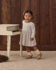 Alda Dress || Fog Stripe by Quincy Mae