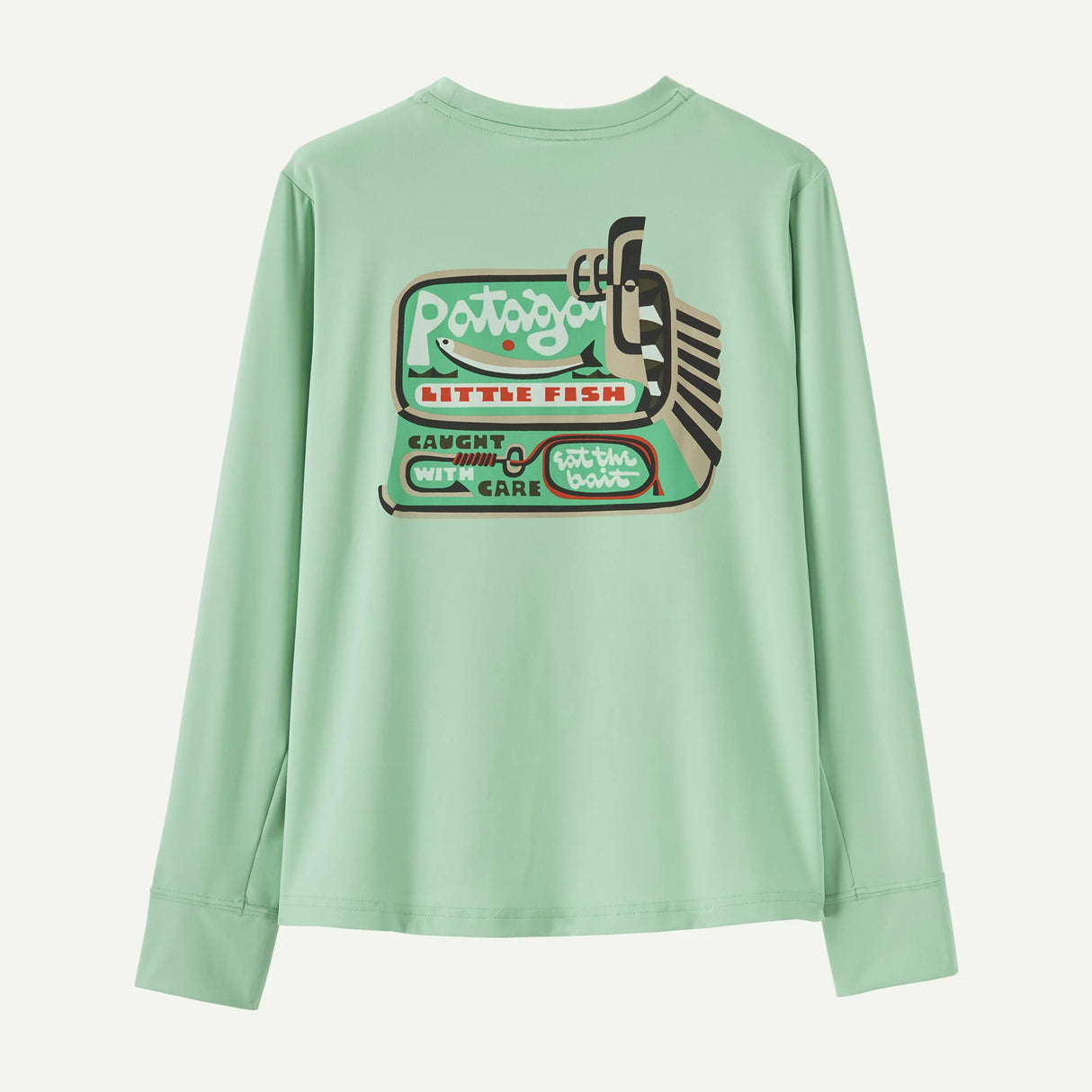 Long-Sleeved Capilene® Silkweight T-Shirt- Little Fish: Rinsed Green by Patagonia