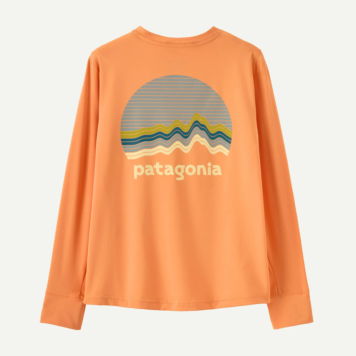 Long-Sleeved Capilene® Silkweight T-Shirt -Ridge Rise Moonlight: Heirloom Peach by Patagonia