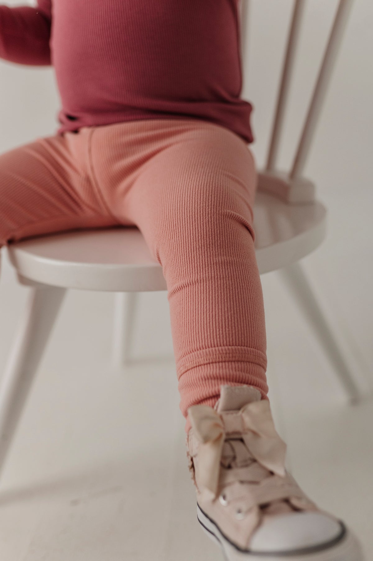 Ribbed Leggings- Mellow Rose by Babysprouts