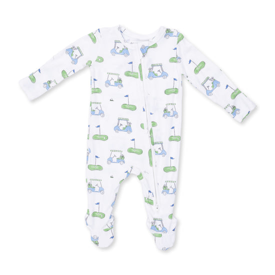 2 Way Zipper Footie- Golf Carts Blue by Angel Dear