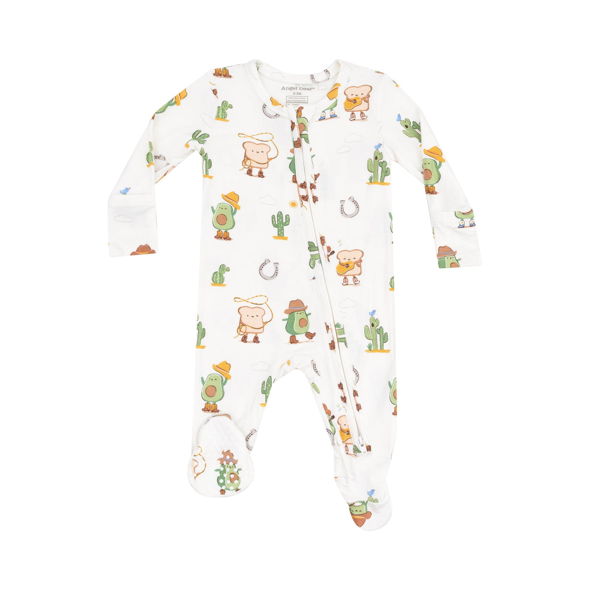 2 Way Zipper Footie - Avocado Toast Western by Angel Dear
