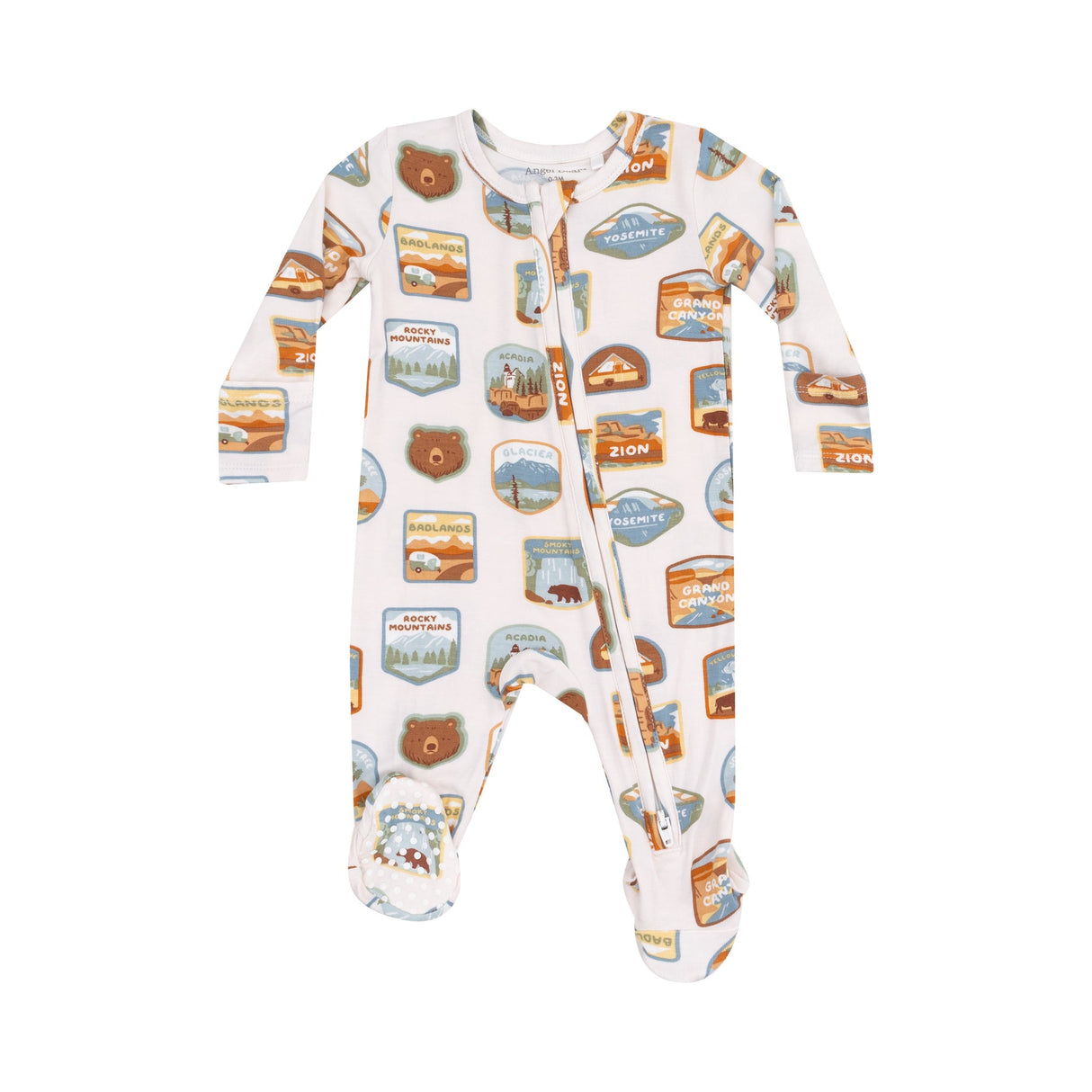2 Way Zipper Footie - National Park Patches by Angel Dear