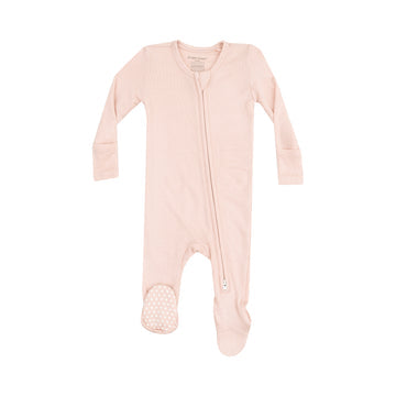 2 Way Zipper Footie - Solid Rose Smoke Ribbed by Angel Dear
