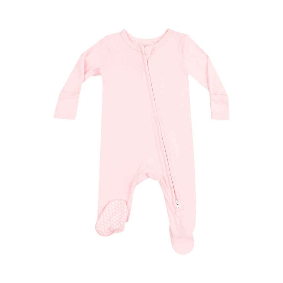 Solid Tickled Pink 2 Way Zipper Footie by Angel Dear