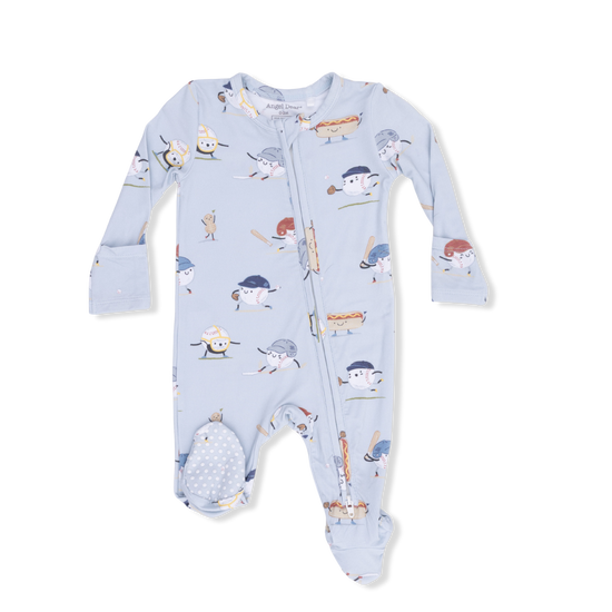 2 Way Zipper Footie- Baseballs Playing Baseball by Angel Dear