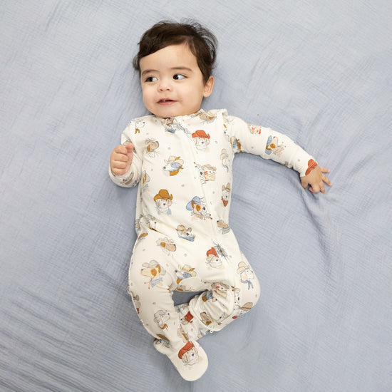 2 Way Zipper Footie- Cowdogs by Angel Dear