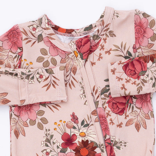 2 Way Ruffle Back Zipper Footie- Sabrina Floral by Angel Dear