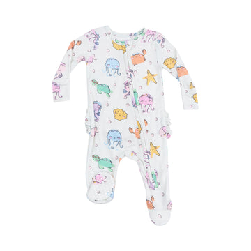 2 Way Zipper Ruffle Back Footie - Cute Sea Creatures by Angel Dear