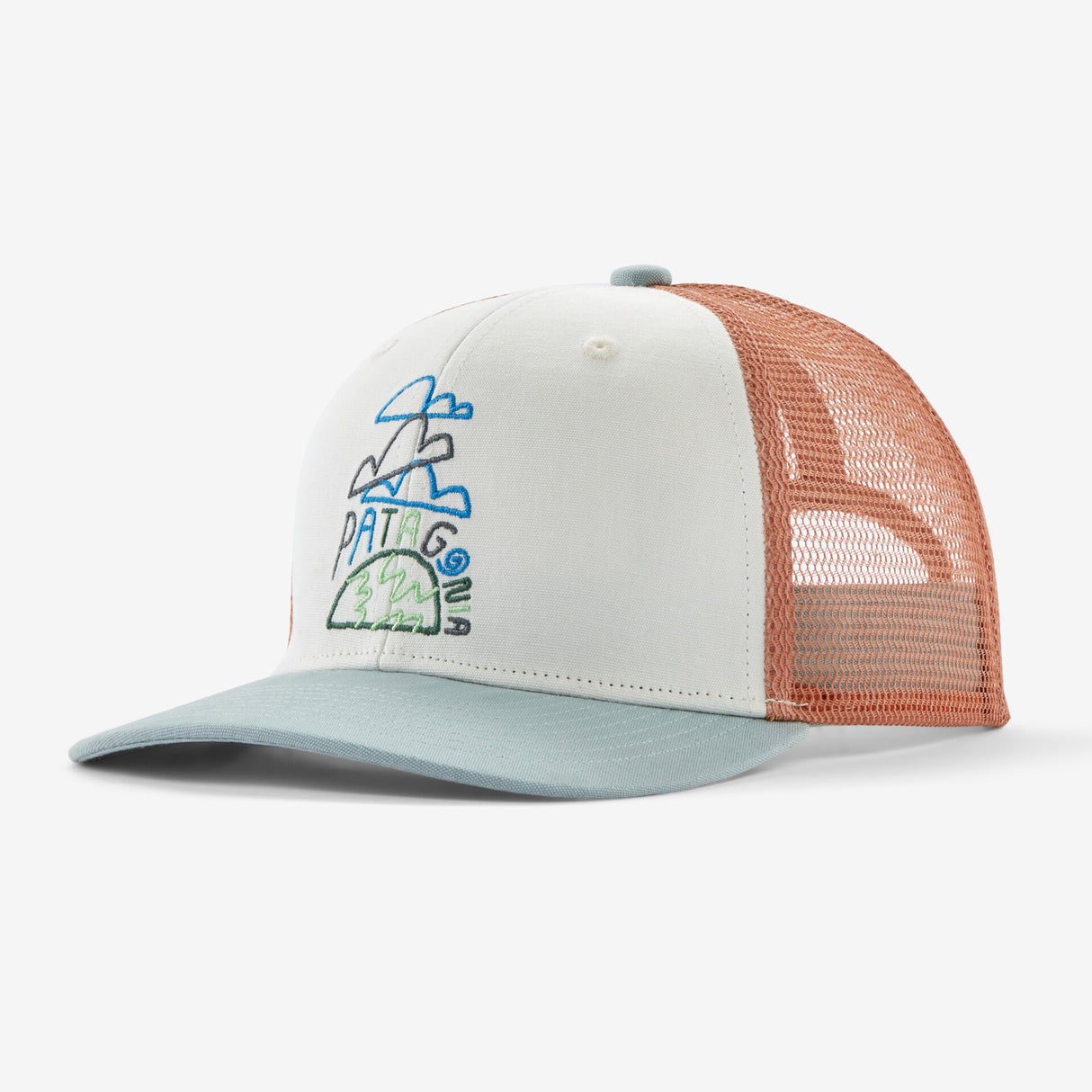 Kids' Trucker Hat - Clouds & Earth: Birch White by Patagonia