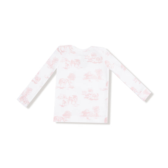 Loungewear Set- Farm Toile Pink by Angel Dear