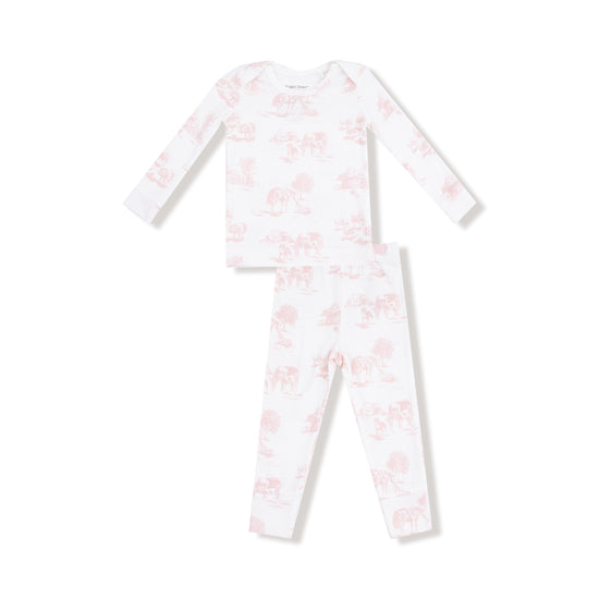 Loungewear Set- Farm Toile Pink by Angel Dear