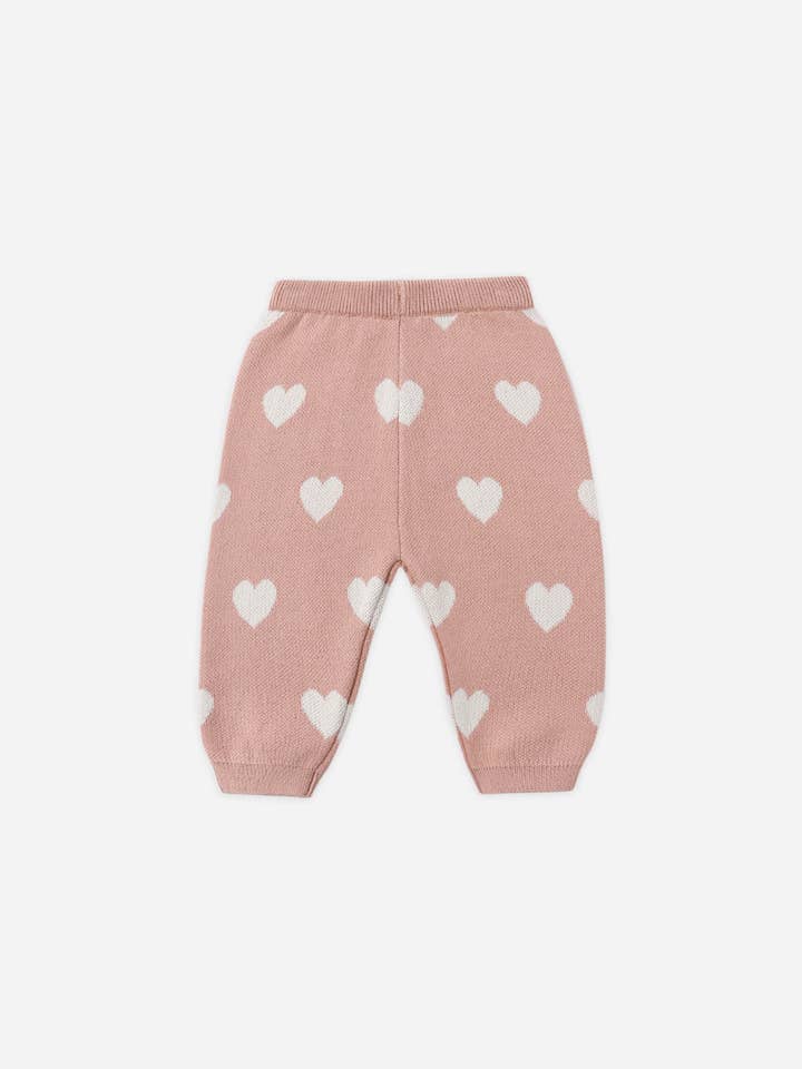 Heart Knit Pants || Pink by Quincy Mae