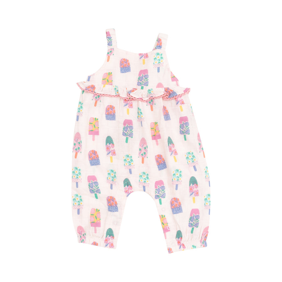 Ruffle Waist Romper - Floral Popsicles by Angel Dear
