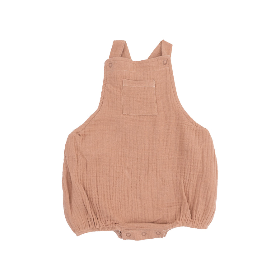 Pocket Sunsuit - Solid Muslin Camel by Angel Dear