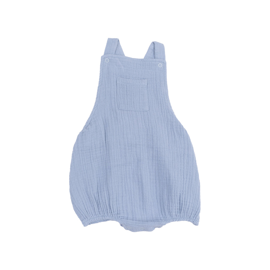 Pocket Sunsuit - Solid Muslin Dusty Blue by Angel Dear