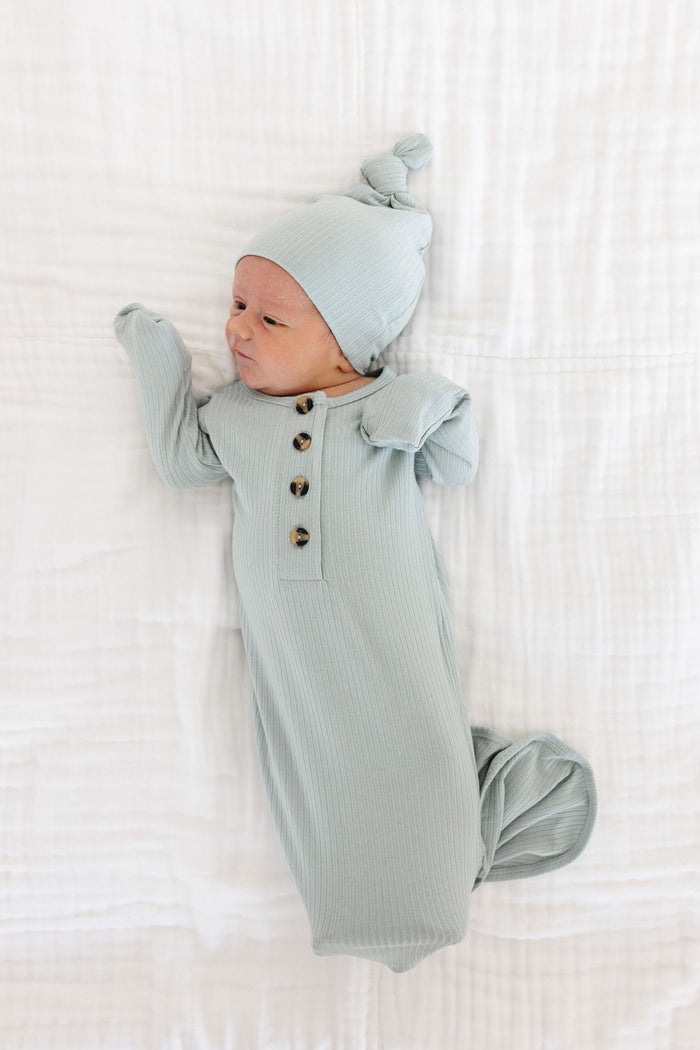 Bailey Ribbed Knotted Gown by Lou Lou & Company