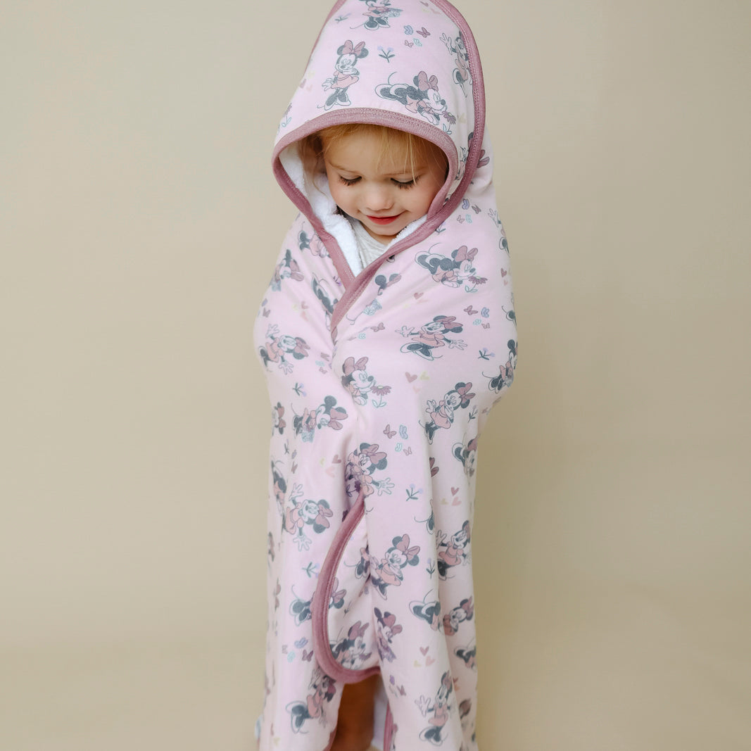 Premium Baby Knit Hooded Towel- Minnie Mouse by Copper Pearl