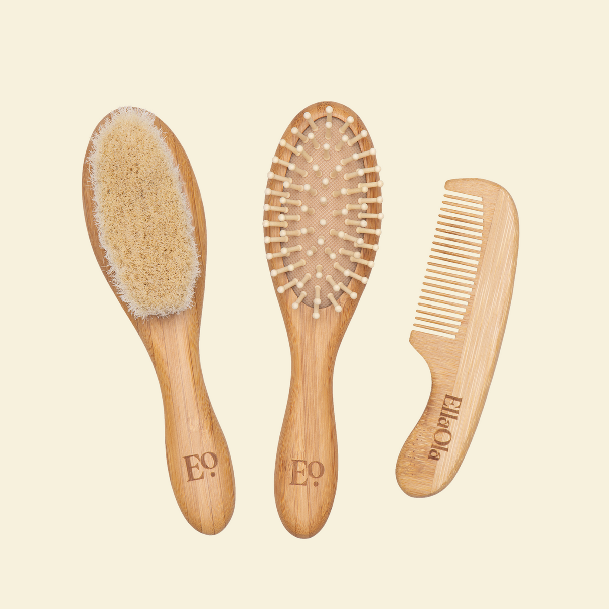3-Piece Bamboo Brush & Comb Set by Ella Ola