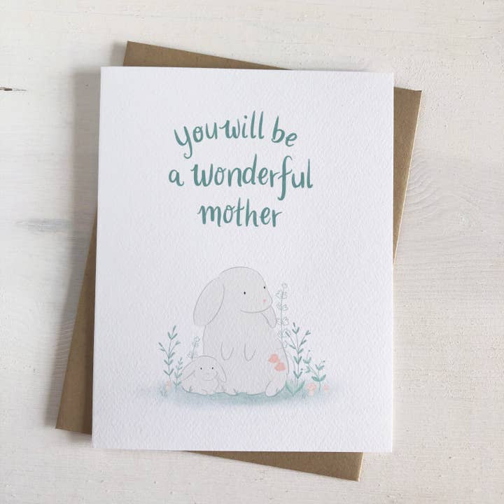 Wonderful Mother- Baby Bunny Shower New Mom Card